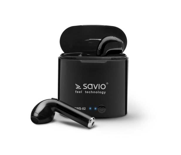 SAVIO SŁUCHAWKI DOUSZNE TWS SAVIO TWS-02 Czarne # - 1458286 - zdjęcie 3